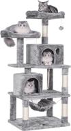 ultimate playhouse for your feline friend: bewishome cat tree with scratching posts, condos, hammock, and toys in grey логотип