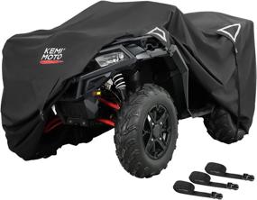 img 4 attached to 🏍️ Kemimoto Large ATV Cover - Heavy Duty 300D Water-Resistant with Windproof Straps, Trailerable Four Wheeler Cover featuring Reflective Straps, Easy Access Zipper, Vents - Size: 95x50x48”