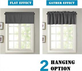 img 2 attached to H.VERSAILTEX Charcoal Gray Blackout Linen Textured Thick Curtain Valance For Kitchen/Bathroom/Laundry - (1 Panel) Privacy Window Valance With Rod Pocket Casual Curtain, 52X18 Inch