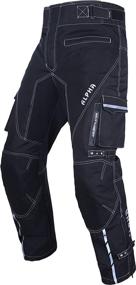 img 4 attached to 🏍️ Men's High Visibility Armor Riding Racing Dual Sport Overpants for Dirt Bike Motocross and ATV MX BMX (Black, Waist 32"-34", Inseam 32")