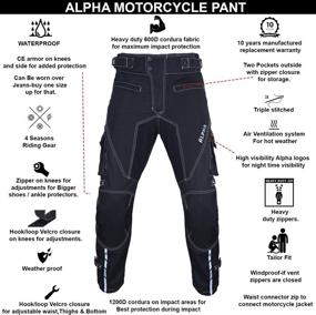 img 3 attached to 🏍️ Men's High Visibility Armor Riding Racing Dual Sport Overpants for Dirt Bike Motocross and ATV MX BMX (Black, Waist 32"-34", Inseam 32")