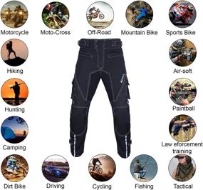 img 2 attached to 🏍️ Men's High Visibility Armor Riding Racing Dual Sport Overpants for Dirt Bike Motocross and ATV MX BMX (Black, Waist 32"-34", Inseam 32")