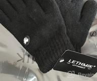 img 1 attached to LETHMIK Kids Touchscreen Knit Gloves, Winter Solid Black Children's Warm Thick Fleece Lined Gloves review by Damon Atonyo