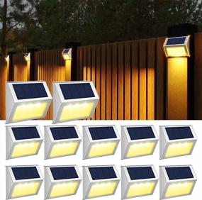 img 4 attached to Осветите свое открытое пространство с помощью солнечных палубных фонарей JSOT - 12 водонепроницаемых фонарей на солнечных батареях для сада, патио и многого другого!