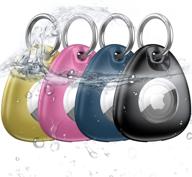 🔒 antshare airtag waterproof case - 4-pack airtag keychain, anti-scratch ipx8 protector hard case for apple airtag holder tracker finder locator. ideal for luggage, keys, and dog collar. logo