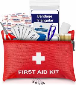 img 3 attached to Compact Red First Aid Kit With Foil Blanket, CPR Respirator, And Scissors - Ideal For Travel, Home, Office, Camping, And Emergencies Outdoors By ASA TECHMED