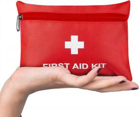img 2 attached to Compact Red First Aid Kit With Foil Blanket, CPR Respirator, And Scissors - Ideal For Travel, Home, Office, Camping, And Emergencies Outdoors By ASA TECHMED