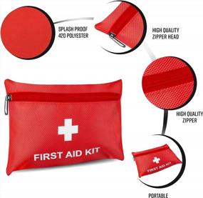 img 1 attached to Compact Red First Aid Kit With Foil Blanket, CPR Respirator, And Scissors - Ideal For Travel, Home, Office, Camping, And Emergencies Outdoors By ASA TECHMED