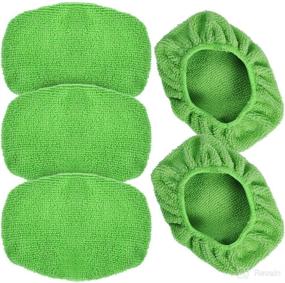 img 4 attached to 🚗 eFuncar Car Care Microfiber Cloths: 5 Pack for Windshield Cleaning Tool, Glass Cleaning Bonnets, Interior Window Cleaner Washing Pads - Green, 5 Inch