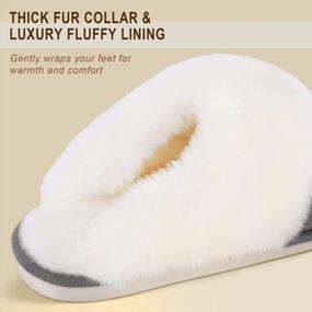 img 2 attached to Women'S Fuzzy Warm Slippers | Memory Foam, Cozy Plush & Anti-Slip For Indoor/Outdoor Winter