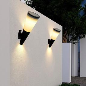 img 1 attached to Enhance Your Outdoor Spaces With Aloyty'S Solar Wall Lights - 2 Pack, 2 Lighting Modes, IP65 Waterproof And LED Landscape Spotlights For Garden, Patio, Walkway And Street