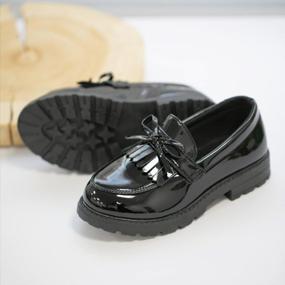 img 1 attached to KIDSUN Toddler Girl'S/Boy'S Oxford Dress Shoes, Comfort Lace-Up School Uniform Flats (Toddler/Little Kid)