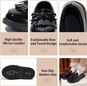 img 2 attached to KIDSUN Toddler Girl'S/Boy'S Oxford Dress Shoes, Comfort Lace-Up School Uniform Flats (Toddler/Little Kid)