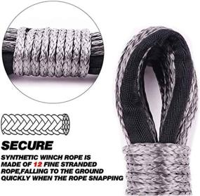 img 2 attached to 🧩 High-Strength Synthetic Winch Rope 1/4" x 50', 7800 LBs, 6 MM x 15 M with Sheath - Ideal for ATV, UTV, SUV, Truck, and Boat Winches (Gray)