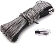 🧩 high-strength synthetic winch rope 1/4" x 50', 7800 lbs, 6 mm x 15 m with sheath - ideal for atv, utv, suv, truck, and boat winches (gray) logo