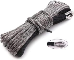 img 4 attached to 🧩 High-Strength Synthetic Winch Rope 1/4" x 50', 7800 LBs, 6 MM x 15 M with Sheath - Ideal for ATV, UTV, SUV, Truck, and Boat Winches (Gray)