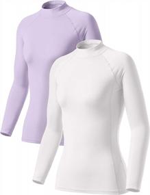 img 4 attached to Stay Warm And Comfortable With TSLA Women'S Thermal Tops - Mock Turtle & Crew Neck, Fleece Lined Compression Base Layer
