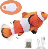 пульт дистанционного управления и активируемая движением игрушка для кошек с плавающей рыбой, обновление 2022 - kicker wiggle fish с кошачьей мятой для упражнений для котят, интерактивная игра логотип