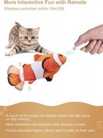 img 2 attached to Remote & Motion Activated Flopping Fish Cat Toy 2022 Upgrade - Kicker Wiggle Fish With Catnip For Kitten Exercise Interactive Play