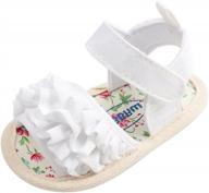 estamico infant girls summer sandals soft sole anti-slip first walkers beach shoes logo