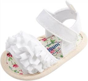 img 4 attached to ESTAMICO Infant Girls Summer Sandals Soft Sole Anti-Slip First Walkers Beach Shoes