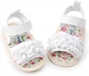 img 3 attached to ESTAMICO Infant Girls Summer Sandals Soft Sole Anti-Slip First Walkers Beach Shoes