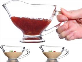 img 4 attached to 2-Pack Crystal Gravy Boats - Perfect For Dinner Parties & Sauces!