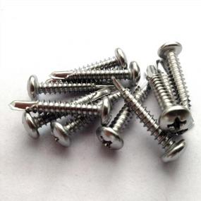 img 1 attached to FullerKreg #8 X 1" Pan Head Self Drilling Tek Screws, Full Thread, Phillips Drive, Stainless Steel 410, Bright Finish, Self-Drilling, Quantity 100 Pieces