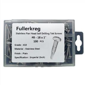 img 4 attached to FullerKreg # 8 X 1 "Самосверлящие винты Tek с плоской головкой, полная резьба, привод Phillips, нержавеющая сталь 410, блестящая отделка, самосверлящие, количество 100 шт.