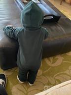 img 1 attached to Warm & Stylish Fall/Winter Outfit For Infant Boys & Girls: FYBITBO Hooded Jumpsuit Romper Onesie review by Michael Cox