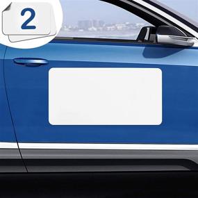 img 4 attached to 🚘 2-Pack Magnetic Car Sign, Large Blank Magnet Sheets for Vehicles, Customizable Business Signs for Car Doors, Advertise Company, Logo Cover, Scratch Prevention, Rounded Corners