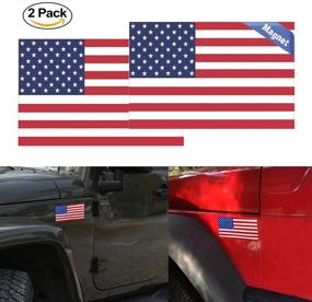 img 3 attached to 🚗 2-Pack VidiGi Reflective American Flag Car Magnets - Removable Waterproof Decal for SUVs, Trucks - Heavy Duty Magnetic Bumper Sticker with Reflective Line - 7.5 x 4.2 inches - Red, White, Blue