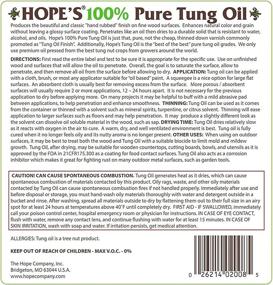 img 4 attached to 🪵 HOPE'S 100% Pure Tung Oil: Ultimate Waterproof Wood Finish & Sealer | 128 Fl Oz Size