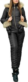 img 4 attached to LAICIGO Women'S Waterproof Ski Jumpsuit With Hooded Fur Collar, Removable Gloves And Hoodie For Outdoor Sports And Winter Activities