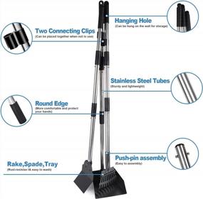 img 1 attached to Topmart Dog Pooper Scooper Set: Aluminum Tray, Rake & Spade, Long Steel Poles - Easy To Use For Small-Medium Dogs