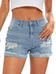 womens stylish ripped denim shorts for comfortable and fashionable look logo