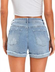 img 2 attached to Womens Stylish Ripped Denim Shorts For Comfortable And Fashionable Look