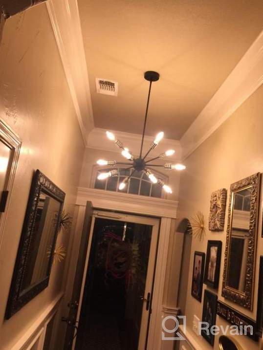 img 1 attached to Rustic Bronze And Black 12 Light Sputnik Chandelier Mid Century Modern Pendant Ceiling Light UL Listed Living Room Lighting Dining Room Lights review by David Hayden