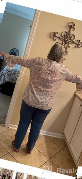 img 1 attached to Summer Floral Print V-Neck Swing Tunic With Batwing Sleeve In Chiffon - Women'S Short Sleeve Top review by Richard Kuntz