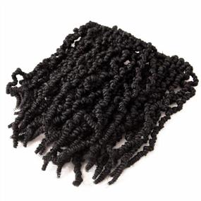 img 3 attached to 3 Packs Short Curly Spring Pre-Twisted Braids Synthetic Crochet Hair Extensions 10 Inch 15 Strands/Pack Ombre Crochet Twist Braids Fiber Fluffy Curly Twist Braiding Hair Bulk (10“ (Pack Of 3), 1B#)