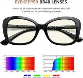 img 1 attached to Eyekepper Computer Glasses For Women Oversize Reading Glasses Blue Light Blocking - Black