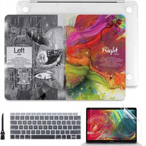 img 4 attached to Чехол для MacBook Air 13 дюймов, чехол с клавиатурой, защитной пленкой для экрана и Touch ID Retina M1 A2337 A2179 A1932, 2020 г. - Soft-Touch Hard Shell Creative Brain
