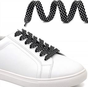 img 1 attached to Colorful And Durable: DELELE Double Layer Flat Hollow Polka Dots Shoe Laces