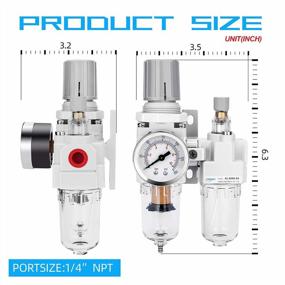 img 2 attached to 🔧 NANPU 1/4" NPT Compressed Air Filter Regulator Lubricator Combo Water/Oil Trap Separator - Gauge(0-150 psi), Poly Bowl, Semi-Automatic Drain, Bracket - 3-in-1 Dual Unit