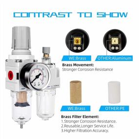 img 1 attached to 🔧 NANPU 1/4" NPT Compressed Air Filter Regulator Lubricator Combo Water/Oil Trap Separator - Gauge(0-150 psi), Poly Bowl, Semi-Automatic Drain, Bracket - 3-in-1 Dual Unit