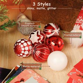 img 1 attached to Red White 60Mm/2.36" Christmas Ball Ornaments - 30PCS Xmas Tree Hanging Decorations For Holiday Wedding Party