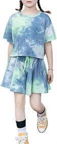 img 4 attached to 🌈 Tie Dye Girls' Clothing: T-Shirt Clothes for a Vibrant and Active Outfit