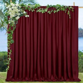 img 4 attached to Burgundy Backdrop Curtains For Parties 2 Pieces 5Ft X 10Ft Polyester Backdrop Curtains For Wedding Birthday