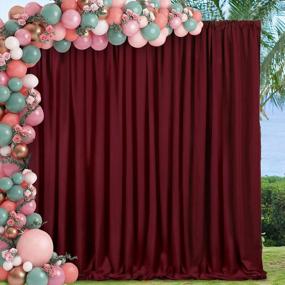 img 2 attached to Burgundy Backdrop Curtains For Parties 2 Pieces 5Ft X 10Ft Polyester Backdrop Curtains For Wedding Birthday