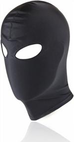 img 3 attached to VSVO Breathable Face Cover Spandex Costume Hood Mask (One Size, Black Open Eyes)